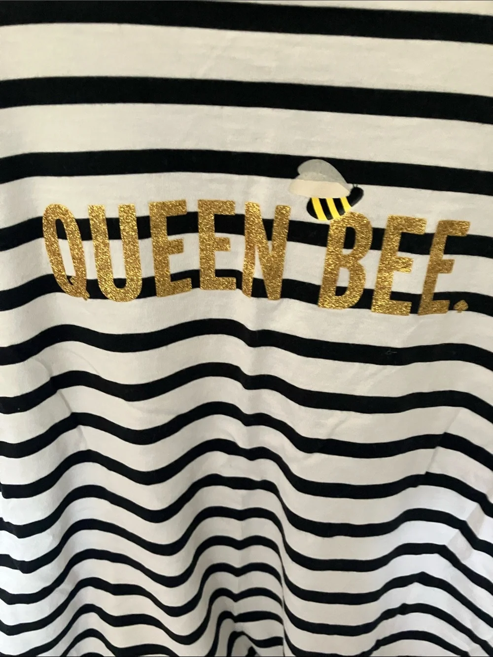 kate spade: Broome Street Black & White “Queen Bee” Striped Tee- S